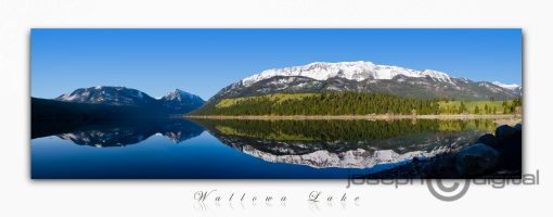 wallowa lake clear reflection panorama wallowa lake clear reflection panorama