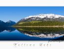 wallowa lake clear reflection panorama